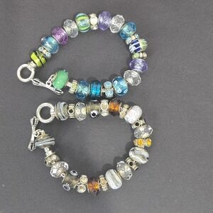 2 glass bead toggle bracelets